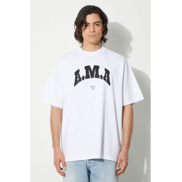 Marcelo Burlon tricou din bumbac Ama Over Tee barbati, culoarea alb, cu imprimeu, CMAA054F24JER00B0110