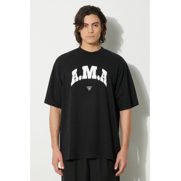 Marcelo Burlon tricou din bumbac Ama Over Tee barbati, culoarea negru, cu imprimeu, CMAA054F24JER00B1001