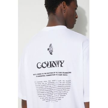 Marcelo Burlon tricou din bumbac County Manifesto bărbați, culoarea alb, cu imprimeu, CMAA054S24JER0080110