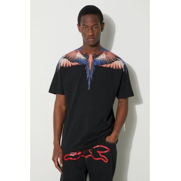 Marcelo Burlon tricou din bumbac Icon Wings Basic bărbați, culoarea negru, cu imprimeu, CMAA056S24JER0011026