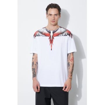 Marcelo Burlon tricou din bumbac Icon Wings Basic barbati, culoarea alb, cu imprimeu, CMAA056S24JER0010125