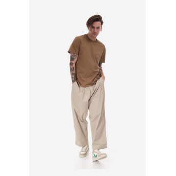 Neil Barett tricou din bumbac culoarea maro, uni PBJT148.U501C-1390