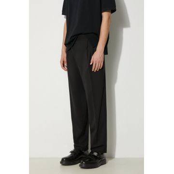 Neil Barrett pantaloni din lana culoarea negru, drept, MY30151A-Y000-001N