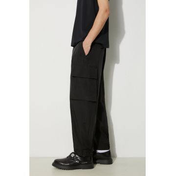 Neil Barrett pantaloni Fireman Loose Cargo Trousers barbati, culoarea negru, cu fason cargo, MY30077B-Y032-001N