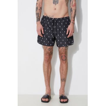 Neil Barrett pantaloni scurti de baie All-Over Micro Bolts culoarea negru, MY58026A-Y068-524N