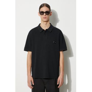 Neil Barrett polo de bumbac Loose Pierced Nipple Polo culoarea negru, neted, MY70223A-Y517-001N