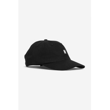 Norse Projects șapcă de baseball din bumbac culoarea negru, uni N80.0001.9999-9999