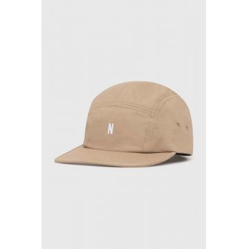 Norse Projects șapcă de baseball din bumbac Twill 5 Panel Cap culoarea bej, neted, N80.0126.0966