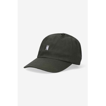 Norse Projects șapcă de baseball din bumbac Twill Sports Cap culoarea verde, uni N80.0001.8109