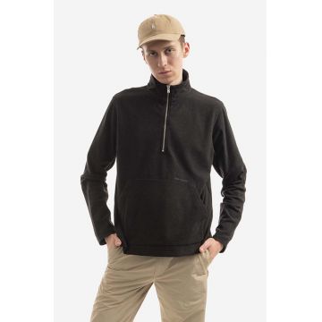 Norse Projects bluză Frederik Fleece Half Zip bărbați, culoarea negru, uni N20.1286.9999-9999