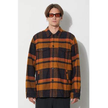 Norse Projects cămașă din bumbac Julian Organic Heavy Twill Overshirt bărbați, culoarea galben, cu guler clasic, relaxed N40.0629.7004