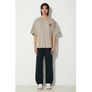 Norse Projects pantaloni Aros Regular Organic barbati, culoarea albastru marin, drept, N25.0368.7004