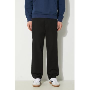 Norse Projects pantaloni Aros Regular Organic barbati, culoarea negru, drept, N25.0368.9999