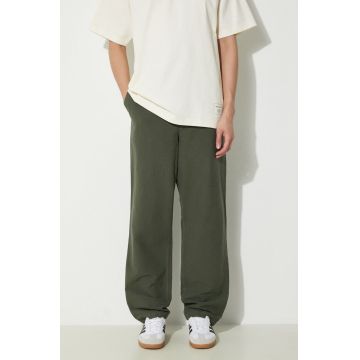 Norse Projects pantaloni din amestec de in Ezra Relaxed Cotton Linen culoarea verde, drept, N25.0402.8022