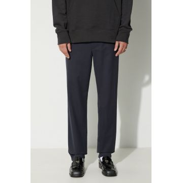 Norse Projects pantaloni din lână Ezra Relaxed Cotton Wool Twill Trouser culoarea bleumarin, cu fit chinos, N25-0391-7004