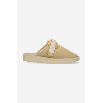 Suicoke papuci din piele ZAVO-VS culoarea bej ZAVO.VS-BEIGE.