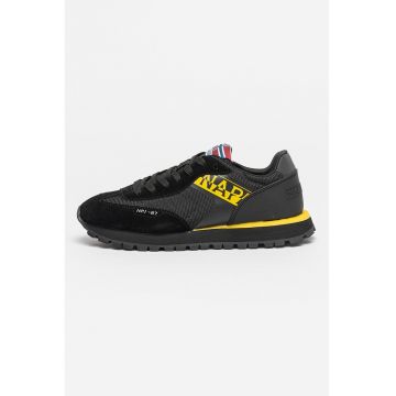 Pantofi sport low-top cu insertii din piele intoarsa si plasa Jet