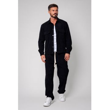 Set Camasa si Pantalon Lung din reiat Black 14649