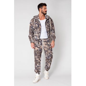 Set Cargo Camouflage Hanorac cu fermoar si pantalon lung 15014