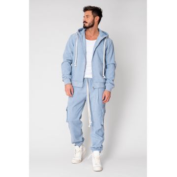 Set Cargo Hanorac si pantalon lung din reiat Storm Blue 15153