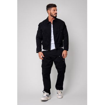 Set Jacheta cu fermoar si Pantalon Lung Cargo Black 14653