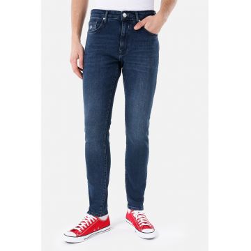 Blugi skinny cu aspect decolorat