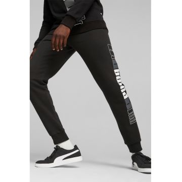 Pantaloni sport din amestec de bumbac cu imprimeu logo supradimensionat