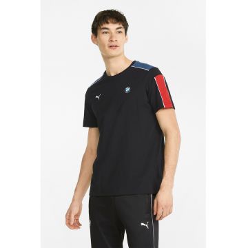 Tricou de bumbac cu decolteu la baza gatului si detalii contrastante BMW MMS T7