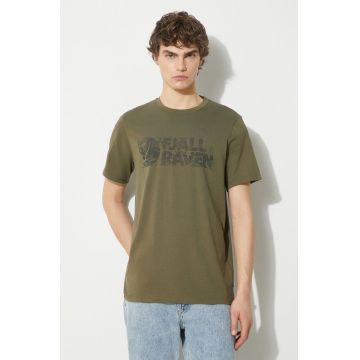 Fjallraven tricou Lush Logo T-shirt M barbati, culoarea verde, modelator, F12600219.625