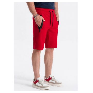 Pantaloni scurti cu snur  W527 - Pentru barbati - Bumbac