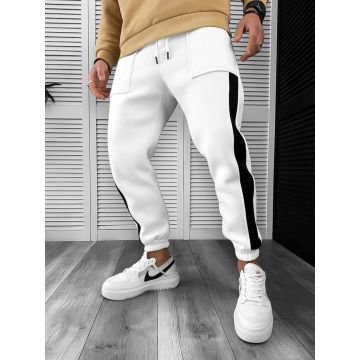 Pantaloni de trening vatuiti albi 887 i7-2