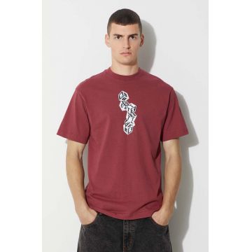 Butter Goods tricou din bumbac culoarea bordo, cu imprimeu