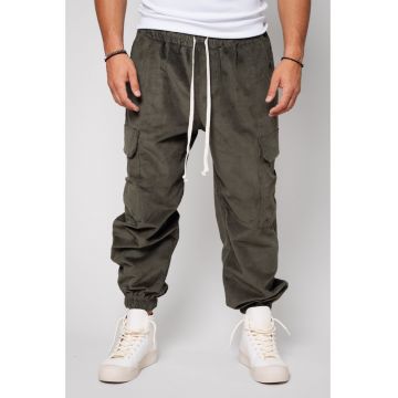 Pantalon Cargo lung din reiat Kaki 14259