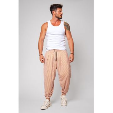 Pantaloni Barbati bufanti White/Brown 13236