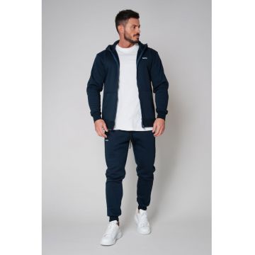 Set Winter Roll hanorac cu fermoar si pantalon conic Navy Bleumarin