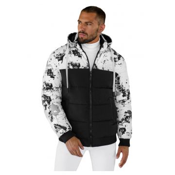 Geaca de iarna parka barbati alb-negru  JS/31M5030/392Z