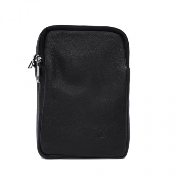 Geantă crossbody bărbați Benvenuti neagră din piele 263BGEA6409N