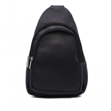 Geantă crossbody bărbați Luca di Gioia neagră din piele 266BGEA6332N