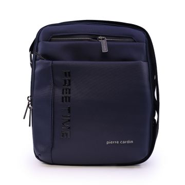 Geantă crossbody bărbați Pierre Cardin bleumarin din material textil  7BGEA80216BL