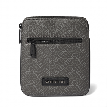 Geantă crossbody bărbați Valentino Tyrone gri cu negru cu logo print 1987BGEA7M905N