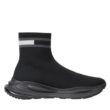 Ghete tip slip on bărbați Tommy Hilfiger negre din textil 3416BG1202N