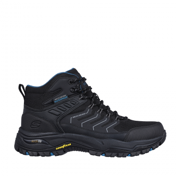 Ghete trekking bărbați Skechers negre waterproof din sintetic și material textil 1966BGT204634N