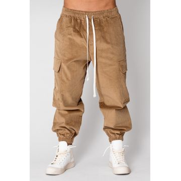 Pantalon Cargo lung din reiat Beige 15006