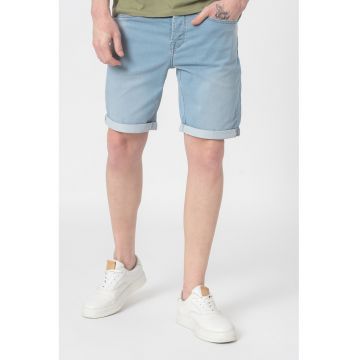 Pantaloni scurti din denim cu aspect decolorat