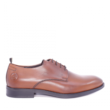 Pantofi derby bărbați Benvenuti maroi din piele 716BP3051M