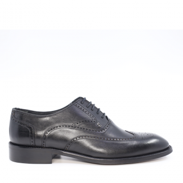 Pantofi full brogue bărbați Enzo Bertini negri din piele 3385BP1266N