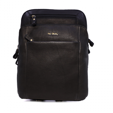 Rucsac bărbați Pierre Cardin negru din piele 7RUCP16423N