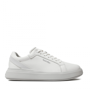 Sneakers bărbați Ck Calvin Klein Low Top Lace Up albi din piele naturală 2378BP1494A