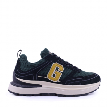 Sneakers bărbați Gant Cazidy negru cu verde din velur și textil 1748BP637646VN