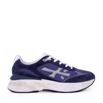 Sneakers bărbați Premiata Moerun bleumarin din piele întoarsă și textil 1697BP6731VBL